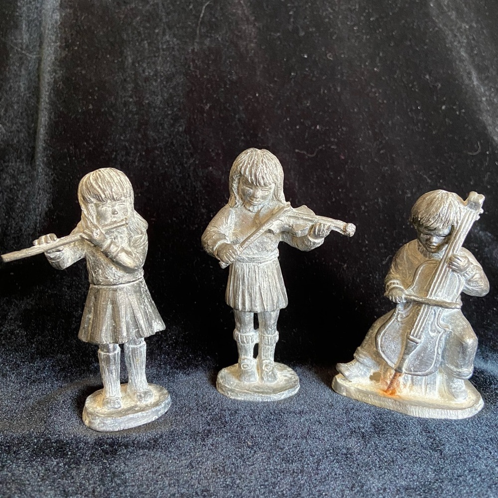 VTG Michael Ricker Pewter Mini Music Band Orchestra Flute Violin Cello Figures